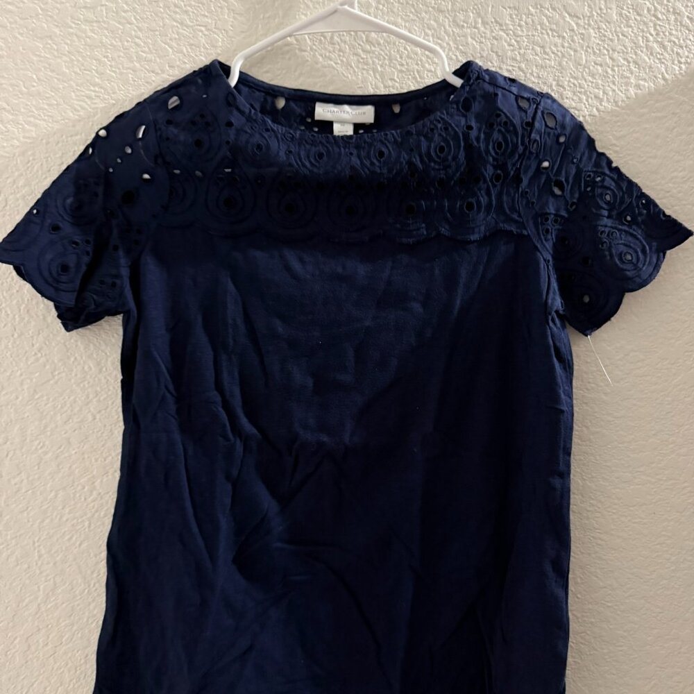 Charter Club Women blue top size PP (small)